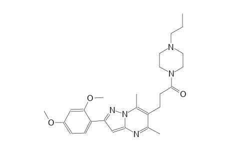 pyrazolo[1,5-a]pyrimidine, 2-(2,4-dimethoxyphenyl)-5,7-dimethyl-6-[3-oxo-3-(4-propyl-1-piperazinyl)propyl]-