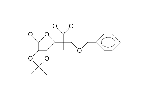 (Methyl 5-benzyloxymethyl-5-deoxy-2,3-O-isopropylidene-5-methyl-A-L-allo-hexofuranosid)-uronic acid, methyl ester