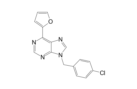 6-(2-Furyl)-9-[(p-chlorophenyl)methyl]-9H-purine