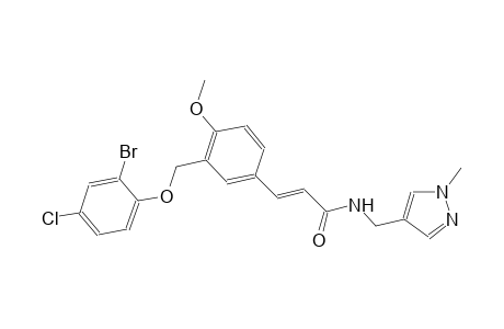 (2E)-3-{3-[(2-bromo-4-chlorophenoxy)methyl]-4-methoxyphenyl}-N-[(1-methyl-1H-pyrazol-4-yl)methyl]-2-propenamide