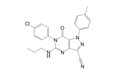 6-(4-Chlorophenyl)-3-cyano-5-propylamino-1-p-tolyl-1H-pyrazolo[4,3-d]pyrimidin-7(6H)-one