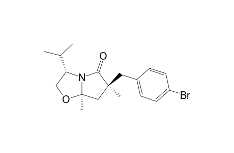 (3S,6S,7aR)-3-isopropyl-7a-methyl-5-oxo-6-methyl-6-(p-bromobenzyl)-2,3,5,6,7,7a-hexahydropyrrolo[2,1-b]oxazole