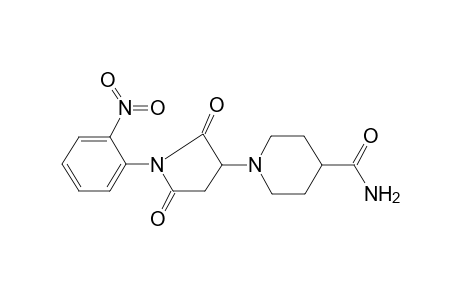 1-[1-(2-Nitro-phenyl)-2,5-dioxo-pyrrolidin-3-yl]-piperidine-4-carboxylic acid amide