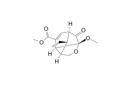 Methyl (1S*,3R*,6R*,7S*,10R*)-3-methoxy-2-oxo-10-ethenyl-4-oxatricyclo[4.3.1.0(3,7)]dec-8-en-8-carboxylate