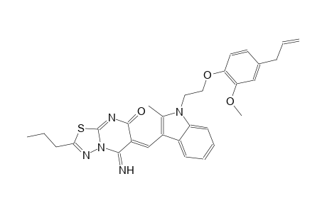 (6Z)-6-({1-[2-(4-allyl-2-methoxyphenoxy)ethyl]-2-methyl-1H-indol-3-yl}methylene)-5-imino-2-propyl-5,6-dihydro-7H-[1,3,4]thiadiazolo[3,2-a]pyrimidin-7-one