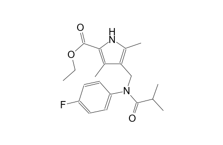 1H-pyrrole-2-carboxylic acid, 4-[[(4-fluorophenyl)(2-methyl-1-oxopropyl)amino]methyl]-3,5-dimethyl-, ethyl ester