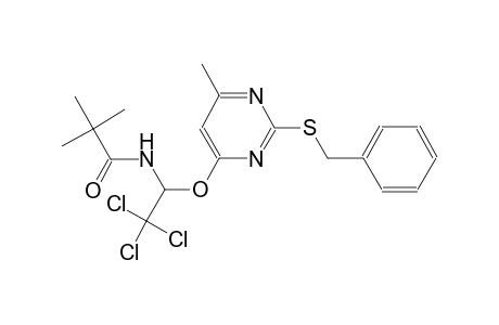 N-(1-{[2-(benzylsulfanyl)-6-methyl-4-pyrimidinyl]oxy}-2,2,2-trichloroethyl)-2,2-dimethylpropanamide