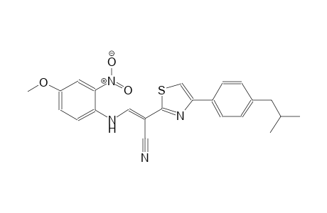 (2E)-2-[4-(4-isobutylphenyl)-1,3-thiazol-2-yl]-3-(4-methoxy-2-nitroanilino)-2-propenenitrile