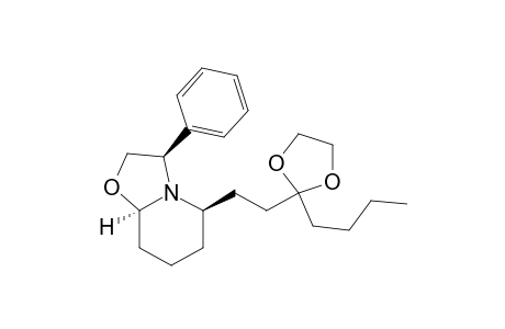 5H-Oxazolo[3,2-a]pyridine, 5-[2-(2-butyl-1,3-dioxolan-2-yl)ethyl]hexahydro-3-phenyl-, [3R-(3.alpha.,5.alpha.,8a.beta.)]-