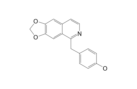 NEOLITACUMONINE;1-(PARA-HYDROXYBENZYL)-6,7-METHYLENEDIOXYISOQUINOLINE