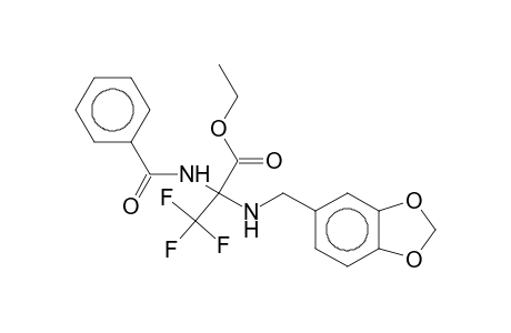 Ethyl 2-benzamido-3,3,3-trifluoro-2-(piperonylamino)propionate