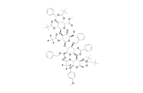 #45;4-METHOXYPHENYL-O-(METHYL-3-O-BENZYL-2,4-DI-O-PIVALOYL-ALPHA-L-IDOPYRANOSYLURONATE)-(1->3)-O-(2-DEOXY-2-TRIFLUOROACETAMIDO-BETA-D-GALACTOPYRANOSYL-(1->4)-O
