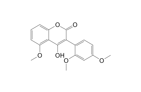 4-Hydroxy-5-methoxy-3-(2,4-dimethoxyphenyl)-1-benzopyran-2-one