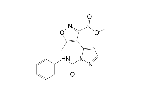 5-methyl-4-[1-(phenylcarbamoyl)pyrazol-5-yl]-3-isoxazolecarboxylic acid, methyl ester