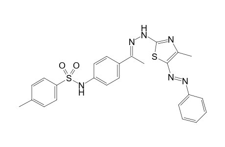 4-Methyl-N-{4-[(1E)-1-(2-{4-methyl-5-[(E)-phenyldiazenyl]-1,3-thiazol-2-yl}hydrazinylidene)ethyl]-phenyl}benzenesulfonamide