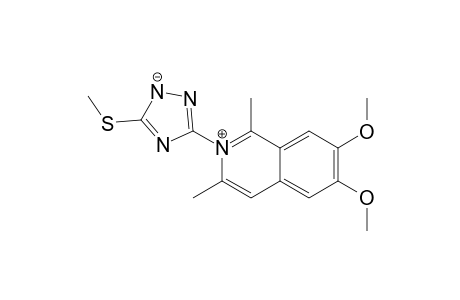 6,7-dimethoxy-1,3-dimethyl-2-(5-methylsulfanyl-1,2-diaza-4-azanidacyclopenta-2,5-dien-3-yl)isoquinolin-2-ium