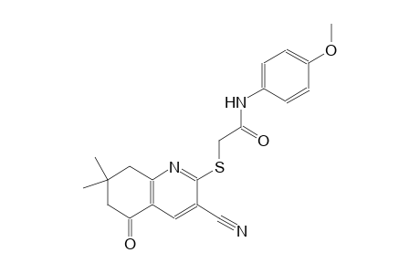2-[(3-cyano-7,7-dimethyl-5-oxo-5,6,7,8-tetrahydro-2-quinolinyl)sulfanyl]-N-(4-methoxyphenyl)acetamide
