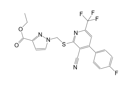 ethyl 1-({[3-cyano-4-(4-fluorophenyl)-6-(trifluoromethyl)-2-pyridinyl]sulfanyl}methyl)-1H-pyrazole-3-carboxylate