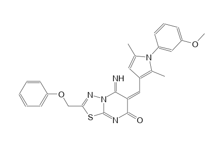 (6E)-5-imino-6-{[1-(3-methoxyphenyl)-2,5-dimethyl-1H-pyrrol-3-yl]methylene}-2-(phenoxymethyl)-5,6-dihydro-7H-[1,3,4]thiadiazolo[3,2-a]pyrimidin-7-one
