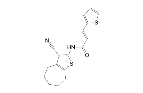 (2E)-N-(3-cyano-5,6,7,8-tetrahydro-4H-cyclohepta[b]thien-2-yl)-3-(2-thienyl)-2-propenamide