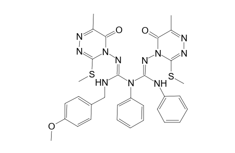 Imidodicarbonimidic diamide, N-[(4-methoxyphenyl)methyl]-N',N''-bis[6-methyl-3-(methylthio)-5-oxo-1,2,4-triazin-4(5H)-yl]-N''',2-diphenyl-