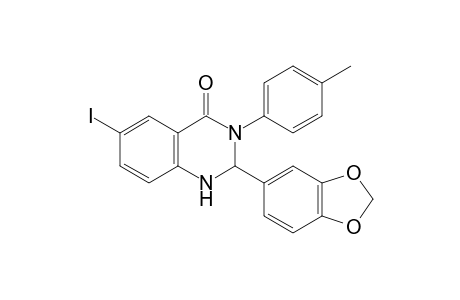 2-(1,3-Benzodioxol-5-yl)-6-iodo-3-(4-methylphenyl)-2,3-dihydro-4(1H)-quinazolinone