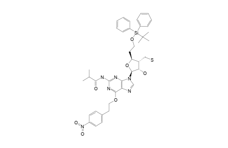 N(2)-ISOBUTYRYL-O(6)-[2-(4-NITROPHENYL)-ETHYL]-9-(3'-MERCAPTOMETHYL-6'-TERT.-BUTYLDIPHENYLSILYL-3',5'-DIDEOXY-BETA-D-ALLO-FURANOSYL)-GUANINE