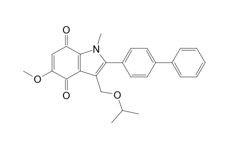 3-(isopropoxymethyl)-5-methoxy-1-methyl-2-(4-phenylphenyl)indole-4,7-dione