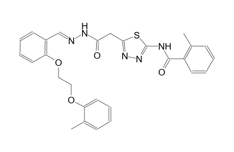2-methyl-N-{5-[2-((2E)-2-{2-[2-(2-methylphenoxy)ethoxy]benzylidene}hydrazino)-2-oxoethyl]-1,3,4-thiadiazol-2-yl}benzamide