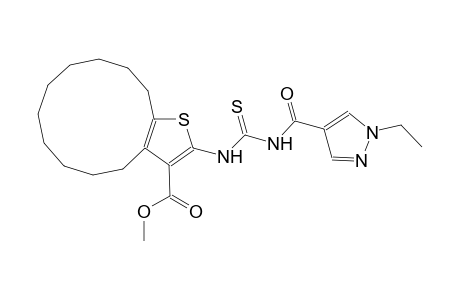 methyl 2-[({[(1-ethyl-1H-pyrazol-4-yl)carbonyl]amino}carbothioyl)amino]-4,5,6,7,8,9,10,11,12,13-decahydrocyclododeca[b]thiophene-3-carboxylate