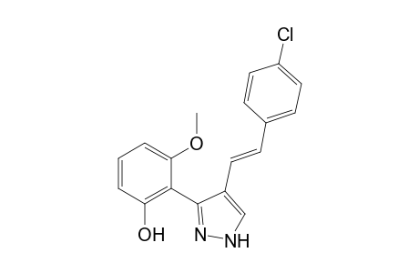 (E)-3/ 5-(2'-Hydroxy-6'-methoxyphenyl)-4-(p-chlorostyryl)pyrazole