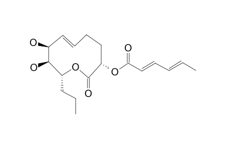 (2E,4E)-hexa-2,4-dienoic acid [(3S,6E,8S,9S,10R)-8,9-dihydroxy-2-keto-10-propyl-3,4,5,8,9,10-hexahydrooxecin-3-yl] ester