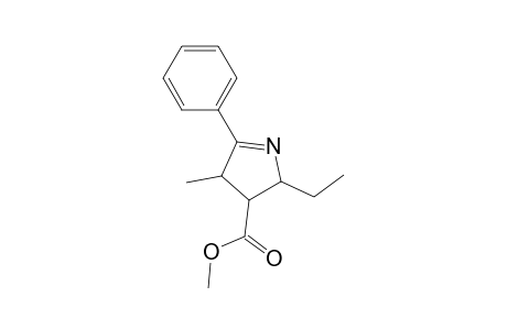 Methyl 5-ethyl-3-methyl-2-phenyl-1-pyrroline-4-carboxylate (3,4-trans-4,5-cis)