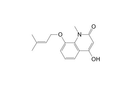 2(1H)-Quinolinone, 4-hydroxy-1-methyl-8-[(3-methyl-2-butenyl)oxy]-