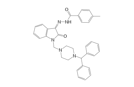 N'-{1-[(4-benzhydryl-1-piperazinyl)methyl]-2-oxo-1,2-dihydro-3H-indol-3-ylidene}-4-methylbenzohydrazide