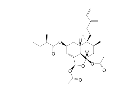 REL-18(S),19(R)-DIACETOXY-18,19-EPOXY-6(R)-HYDROXY-2(S)-(2-XI-METHYLBUTANOYLOXY)-5(R),8(S),9(S),10(R)-ClERODA-3,13(16),14-TRIENE