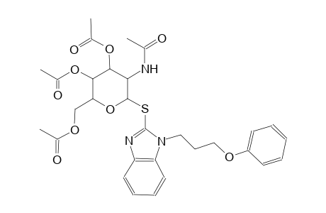 beta-D-glucopyranoside, 1-(3-phenoxypropyl)-1H-benzimidazol-2-yl 2-(acetylamino)-2-deoxy-1-thio-, 3,4,6-triacetate