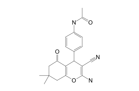 4-(4'-ACETAMIDOPHENYL)-2-AMINO-3-CYANO-5,6,7,8-TETRAHYDRO-7,7-DIMETHYL-5-OXO-4H-BENZOPYRAN