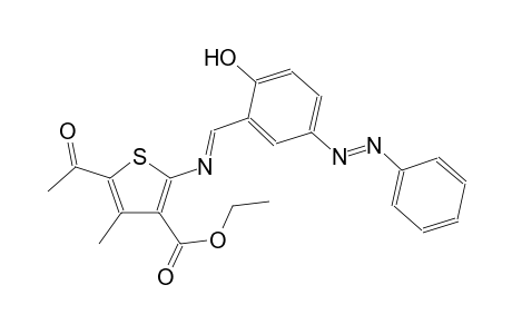 ethyl 5-acetyl-2-[((E)-{2-hydroxy-5-[(E)-phenyldiazenyl]phenyl}methylidene)amino]-4-methyl-3-thiophenecarboxylate