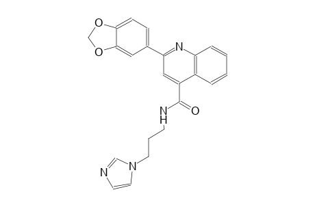 2-(1,3-benzodioxol-5-yl)-N-[3-(1H-imidazol-1-yl)propyl]-4-quinolinecarboxamide