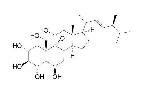 2.alpha.,3.beta.,4.alpha.,6.beta.,11,19-hexahydroxy-9,11-secocholest-(22E,24S)-24-methylen-9-one (Euryspongiol A3)