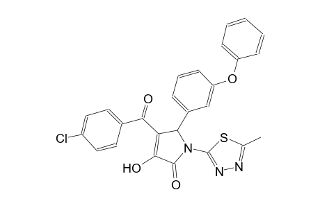 2H-pyrrol-2-one, 4-(4-chlorobenzoyl)-1,5-dihydro-3-hydroxy-1-(5-methyl-1,3,4-thiadiazol-2-yl)-5-(3-phenoxyphenyl)-
