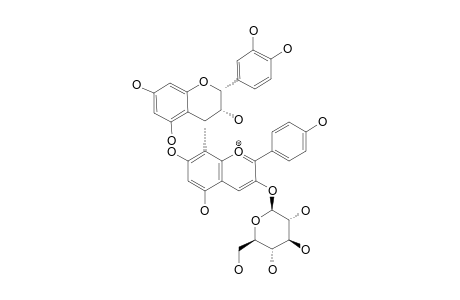 EPICATECHIN-(4-ALPHA->8)-PELARGONIDIN-3-O-BETA-D-GLUCOPYRANOSIDE;MAJOR-ROTAMER