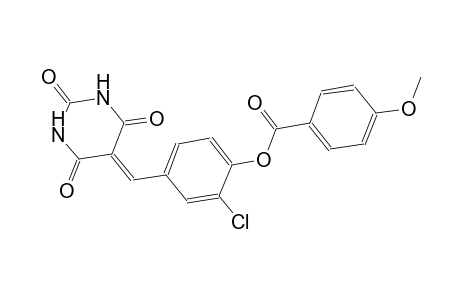 2-chloro-4-[(2,4,6-trioxotetrahydro-5(2H)-pyrimidinylidene)methyl]phenyl 4-methoxybenzoate