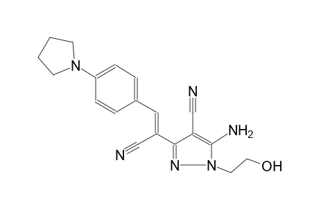 1H-pyrazole-3-acetonitrile, 5-amino-4-cyano-1-(2-hydroxyethyl)-alpha-[[4-(1-pyrrolidinyl)phenyl]methylene]-