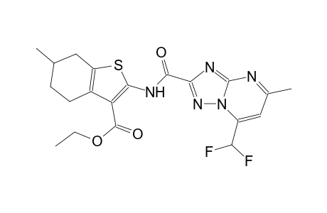 ethyl 2-({[7-(difluoromethyl)-5-methyl[1,2,4]triazolo[1,5-a]pyrimidin-2-yl]carbonyl}amino)-6-methyl-4,5,6,7-tetrahydro-1-benzothiophene-3-carboxylate