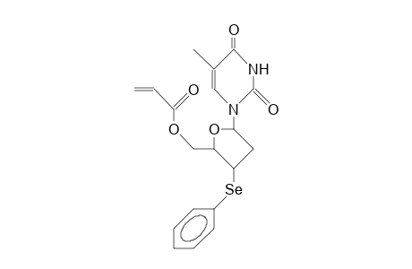 1-(5'-O-<1-Oxo-prop-2-en-1-yl>-2',3'-dideoxy-3'<R>-phenylseleno-B-D-glycero-pentofuranosyl)-thymine
