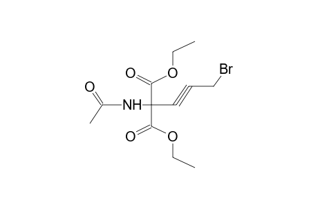 ETHYL 2-ACETAMIDO-5-BROMO-2-ETHOXYCARBONYL-3-PENTYNOATE