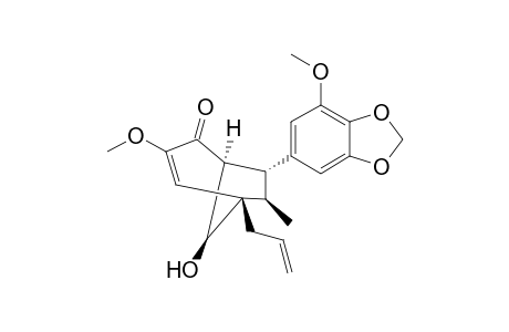 Bicyclo[3.2.1]oct-3-en-2-one, 8-hydroxy-3-methoxy-7-(7-methoxy-1,3-benzodioxol-5-yl)-6-methyl-5-(2-propenyl)-, [1S-(6-endo,7-exo,8-syn)]-