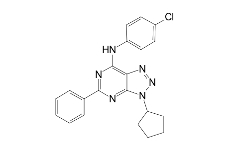 (4-chlorophenyl)-(3-cyclopentyl-5-phenyl-triazolo[4,5-d]pyrimidin-7-yl)amine